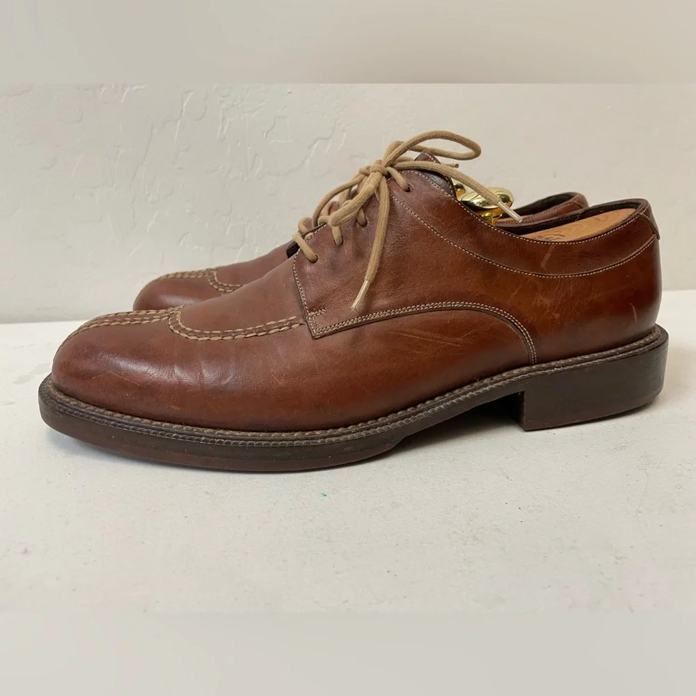 COLE HAAN Contrast Stitch Split Toe Chunky Leather Derby in‎ Brown Size 9 1/2 D